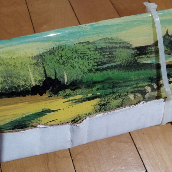 Vintage Hand Painted Hand Saw Folk Art Nature Scene Hand Signed by Charlie Flagg - Picture 6 of 8